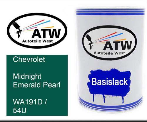 Chevrolet, Midnight Emerald Pearl, WA191D / 54U: 500ml Lackdose, von ATW Autoteile West.